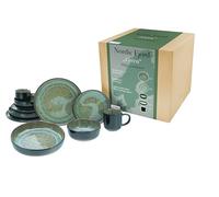 CreaTable, 21554 Nordic Fjord - Vajilla de 10 piezas para 2 personas, de gres, apta para lavavajillas y microondas, producción de calidad
