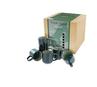CreaTable, 21558 Serie Nordic Fjord - Juego de 6 tazas de café de gres, apto para lavavajillas y microondas, producción de calidad