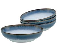 CreaTable, 21688, Serie Cascade Bowls Blau 1300 ml, 4-teiliges Geschirrset, Poke Bowl Set aus Steinzeug