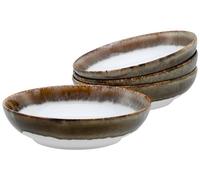 CreaTable, 21691, Serie Cascade Bowls Braun 1300 ml, 4-teiliges Geschirrset, Poke Bowl Set aus Steinzeug
