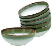 CreaTable, 21693, Serie Cascade Bowls Grün 700 ml, 6-teiliges Geschirrset, Smoothie Bowl Set aus Steinzeug