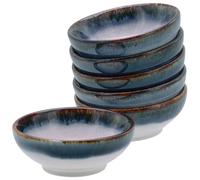 CreaTable, 21812, Serie Cascade Sojaschalen Blau 65 ml, 6-teiliges Geschirrset, Sojaschalen aus Steinzeug