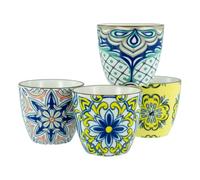 CreaTable, 21889, Serie Aladin, 4-teiliges Geschirrset für 4 Personen, Becherset aus Steinzeug, spülmaschinen- und mikrowellengeeignet, Qualitätsproduktion