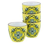 CreaTable, 21891, Serie Aladin, 4-teiliges Geschirrset für 4 Personen, Espresso Set aus Steinzeug, spülmaschinen- und mikrowellengeeignet, Qualitätsproduktion