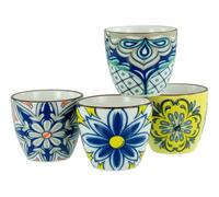 CreaTable, 21894, Serie Aladin, 4-teiliges Geschirrset für 4 Personen, Espresso Set aus Steinzeug, spülmaschinen- und mikrowellengeeignet, Qualitätsproduktion