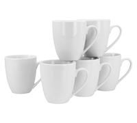 CreaTable, 21929, Serie Luna Weiss, 6-teiliges Geschirrset für 6 Personen, Becherset aus Porzellan, spülmaschinen- und mikrowellengeeignet, Qualitätsproduktion