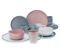 CreaTable, 22908 Serie Modern Fashion - Vajilla de 16 piezas de gres, apta para lavavajillas y microondas, producción de calidad