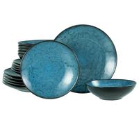 CreaTable, 23959, Serie Capri, 18-teiliges Geschirrset für 6 Personen, Teller Set aus Steinzeug, spülmaschinen- und mikrowellengeeignet, Qualitätsproduktion
