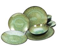 CreaTable, 23960, Serie Jawa, 12-teiliges Geschirrset, Teller Set aus Steinzeug, spülmaschinen- und mikrowellengeeignet, Qualitätsproduktion