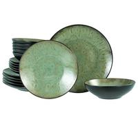 CreaTable, 23961, Serie Jawa, 18-teiliges Geschirrset für 6 Personen, Teller Set aus Steinzeug, spülmaschinen- und mikrowellengeeignet, Qualitätsproduktion