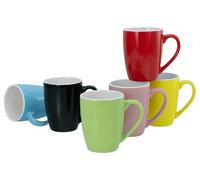 CreaTable, 23998, Serie Universal Kaffeebecher Bunt Bicolor, 6-teiliges Geschirrset für 6 Personen, Kaffeebecher aus Steinzeug, spülmaschinen- und mikrowellengeeignet, Qualitätsproduktion