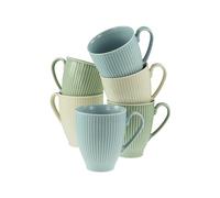 Creatable 24036 Vajilla Porcelain, Crema, Azul, Verde