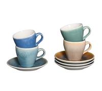 CreaTable, 24043 Caldera - Vajilla de 8 piezas para 4 personas, juego de café espresso de gres, apto para lavavajillas y microondas, producción de calidad