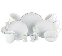 CreaTable, 24056 Luna Color Line - Vajilla de 24 piezas para 4 personas, porcelana, apta para lavavajillas y microondas, producción de calidad