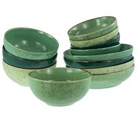 CreaTable, 24224, Serie Nature Collection Green Life, 12-teiliges Geschirrset für 12 Personen, Bowl Set aus Steinzeug, spülmaschinen- und mikrowellengeeignet, Qualitätsproduktion