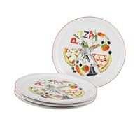 Creatable, 24441 Serie Milano Luigi - Vajilla de 4 piezas para 4 personas, plato de pizza de porcelana, apto para lavavajillas y microondas, producción de calidad