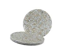 Creatable, 24693 Serie Stone Collection Siena - Juego de vajilla de 4 piezas para 4 personas, plato de pizza de porcelana, apto para lavavajillas y microondas, fabricado en Europa