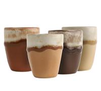 Creatable, 24737 Serie Squeezy Mocha Mousse - Juego de vajilla de 4 piezas para 4 personas, taza de espresso de gres, apta para lavavajillas y microondas, producción de calidad