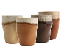 Creatable, 24738 Serie Squeezy Mocha Mousse - Juego de vajilla de 4 piezas para 4 personas, taza de café de gres, apta para lavavajillas y microondas, producción de calidad