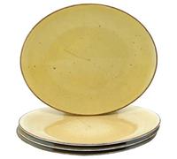 Creatable, 24750 Serie Vintage Nature - Juego de vajilla de 4 piezas para 4 personas, plato de carne de porcelana, apto para lavavajillas y microondas, fabricado en Europa