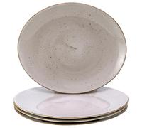 Creatable, 24753 Serie Vintage Nature - Juego de vajilla de 4 piezas para 4 personas, plato de carne de porcelana, apto para lavavajillas y microondas, fabricado en Europa