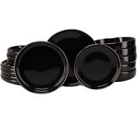 CreaTable, 24784 Serie Nordic Festive Black - Juego de vajilla de 18 piezas para 6 personas, juego de platos de gres, apto para lavavajillas y microondas, producción de calidad