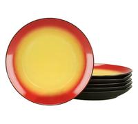 Creatable, 24918 Serie Hot Red - Juego de 6 platos de cerámica para 6 personas, apto para lavavajillas y microondas, producción de calidad