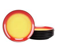 Creatable, 24923 Serie Hot Red - Juego de 6 platos de postre para 6 personas, de gres, apto para lavavajillas y microondas, producción de calidad