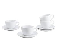 Creatable, 24988 Serie Bistrot Weiss, juego de vajilla de 8 piezas para 4 personas, juego de tazas de café de porcelana, apto para lavavajillas y microondas, fabricado en Europa