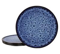 Creatable, 25154 Serie Allegra Magic Blue - Vajilla de 4 piezas para 4 personas, plato de pizza de porcelana, apto para lavavajillas y microondas, fabricado en Europa