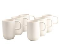 Creatable, 25261 Serie Uno Offwhite - Juego de vajilla de 6 piezas para 6 personas, taza de café de gres, apta para lavavajillas y microondas, fabricada en Portugal