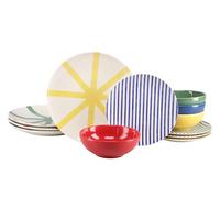 CreaTable, 25424 Serie Mio Viva - Juego de vajilla de 12 piezas para 4 personas, juego de platos de gres, apto para lavavajillas y microondas, producción de calidad