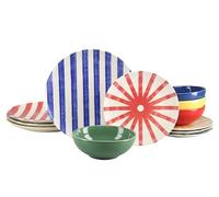 CreaTable, 25426 Serie Mio Viva - Juego de vajilla de 12 piezas para 4 personas, juego de platos de gres, apto para lavavajillas y microondas, producción de calidad