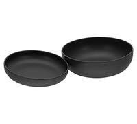 Creatable, 30001 Serie Uno Black - Juego de ensalada de 2 piezas, juego de ensalada de gres, apto para lavavajillas y microondas, fabricado en Portugal