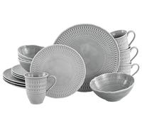CreaTable, 33088, Serie Sofia, 16-teiliges Geschirrset für 4 Personen, Kombiservice aus Porzellan, spülmaschinen- und mikrowellengeeignet, Made in Europe