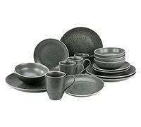 Creatable Antracita, 22807 Serie Industrial Chic-Vajilla de 16 Piezas (gres, Apta para lavavajillas y microondas, producción de Calidad), Color Gris
