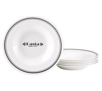 creaTable, Italia Party Bistrot - Juego de 6 platos de pasta de vidrio opal | Juego de vajilla apto para lavavajillas y microondas, fabricado en Europa, 25766