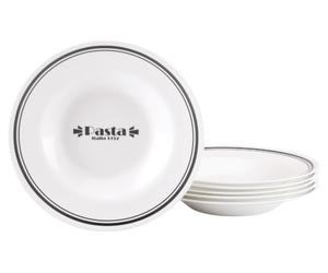 creaTable, Italia Party Bistrot - Juego de 6 platos de pasta de vidrio opal | Juego de vajilla apto para lavavajillas y microondas, fabricado en Europa, 25766