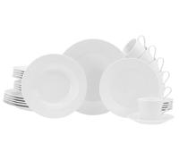 CreaTable, Serie Base Weiss, vajilla de porcelana de 30 piezas | Juego de vajilla apto para lavavajillas y microondas, producción de calidad, 24533