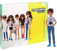 Creatable World Figura Unisex, muñeco articulado, pelucas castañas con rizos y accesorios (Mattel GGT68) , color/modelo surtido