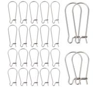 CREATCABIN 1 Caja 100 Piezas 2 tamaños Gancho para Pendientes de Riñón Alambre de Oreja de Acero Inoxidable Chapado En Plata Hipoalergénico Conector de Alambre Tono para Hacer Joyas Hombre Mujer DIY