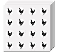 CREATCABIN 128 pegatina de Pollo para Planificador, Autoadhesiva, Impermeable, de Plástico, con Puntos Redondos, para Embalaje de Huevos, Etiquetas para Álbumes de Recortes, Manualidades, Cascos, Cale