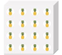 CREATCABIN 128 Pieza de Calcomanías Redondas de Dibujos Animados de Piña, Pegatinas Autoadhesivas con Imágenes, Etiquetas de Puntos Redondas Adhesivas Extraíbles, Pegatinas Circulares de Plástico