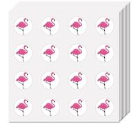 CREATCABIN 128 pieza de Pegatinas de Flamencos para Álbumes de Recortes, Calcomanía Pequeña de Flamenco Rosa, Pegatina Redonda Autoadhesiva Impermeable para Botellas de Agua, Manualidades, Computadora