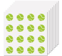 CREATCABIN 128 Uds Pegatinas Tenis Calcomanía Vinilo Verde Autoadhesiva Pegatina Impermeable Pequeños Deportes Redondos Pegatinas A Granel para Botellas Agua Portátil Equipaje Taza Ordenador 2.5x2.5cm