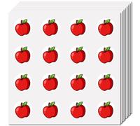 CREATCABIN 128 Unidad de Pegatinas Pequeñas Redondas de Manzana Roja, Autoadhesivas E Impermeables, Ideales para Manualidades, Scrapbooking, Botellas de Agua, Portátiles, Maletas, Ordenadores Y 2.5cm