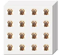 CREATCABIN 128 Unids Pegatinas Perro para Sobres Calcomanía para Mascotas Pequeñas Golden Retriever Etiqueta A Granel Autoadhesivas Impermeables Pegatinas Puntos Redondos para Scrapbooking 2.5cm