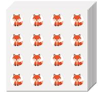 CREATCABIN 128 Unids Pequeñas Pegatinas Zorro Pegatinas Animales Sobres Calcomanía Dibujos Animados A Granel Plástico Autoadhesivo Impermeable Pegatinas Puntos Redondos para Scrapbooking Arte 2.5cm
