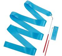 CREATCABIN 2 cintas de Baile de Polialgodón, Cintas de Gimnasia Azul, Serpentinas de Gimnasia Rítmica, Cintas Giratorias con Varita para Espectáculos de Talento, Baile Artístico, Circo,Carnaval 1.95 m