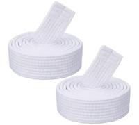 CREATCABIN 2 cinturón de Karate Blanco de Poliéster para Artes Marciales, Cinturón de Judo, Jiu-Jitsu, TKD, Aikido, Uniforme de Clasificación, Largo, Suave, de Ajuste Universal, para Taekwondo, para H